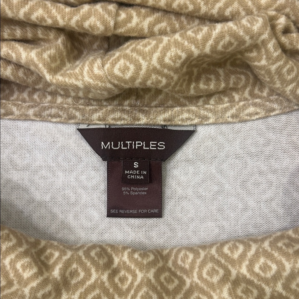 Multiples Patterned Cowl Neck Long Sleeve Tunic T… - image 5